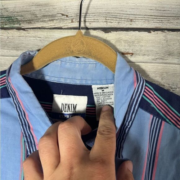 Vintage 90s Striped Button Up Shirt - Picture 3 of 6